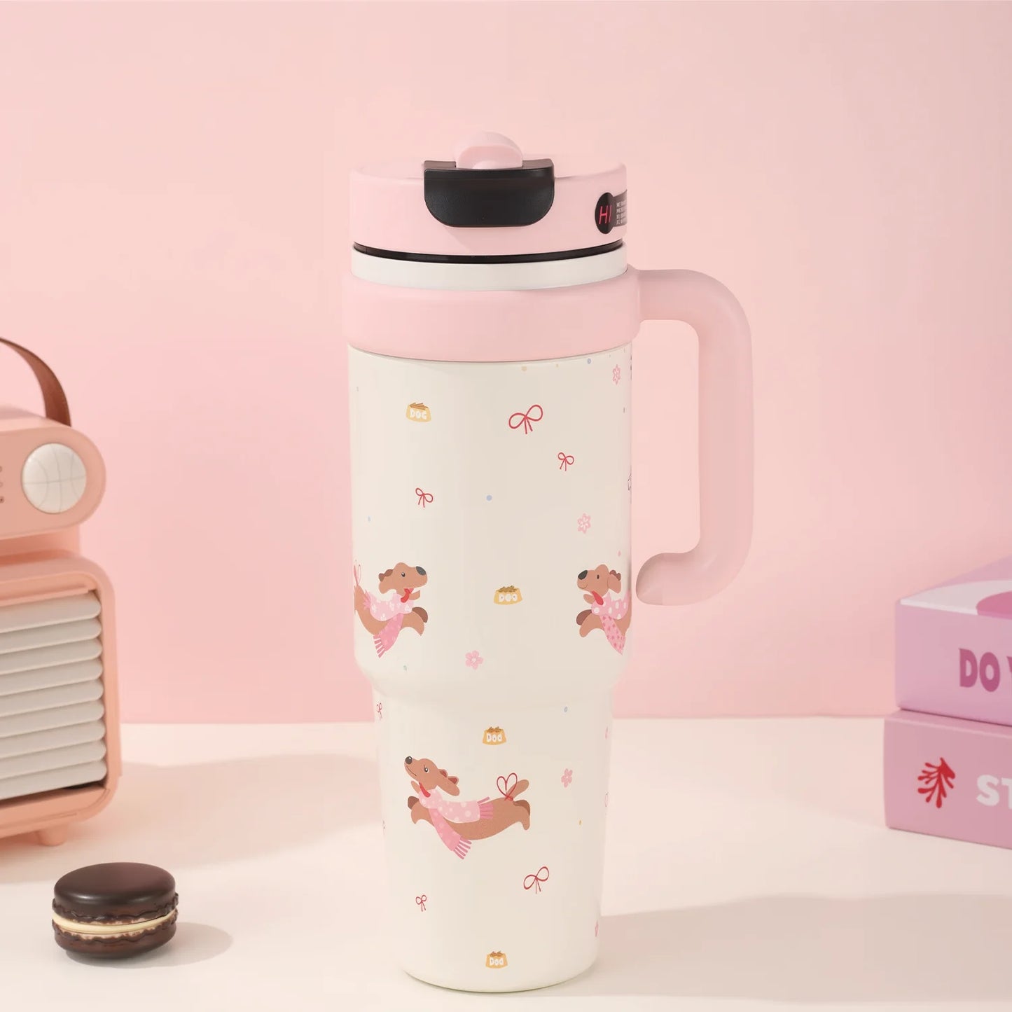 32oz Insulated Tumbler With Handle and Lid for Travel