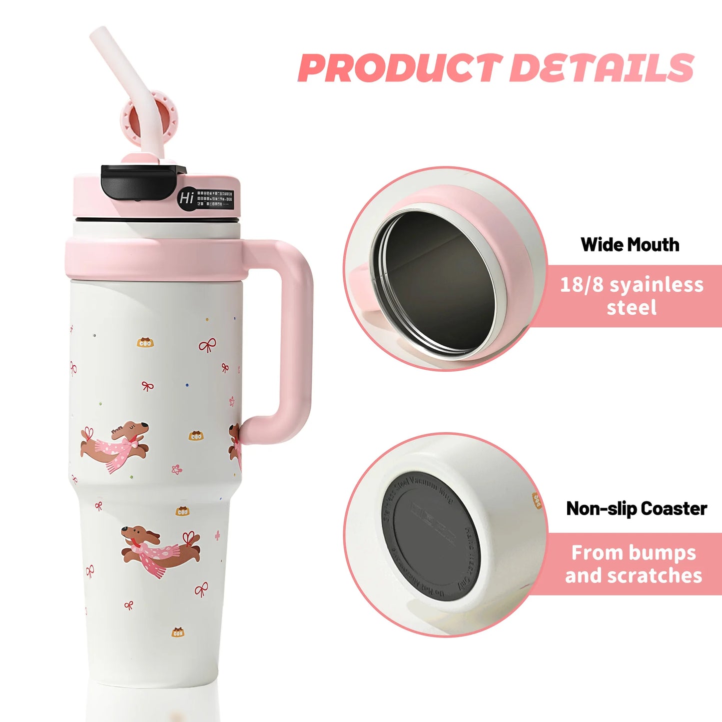 32oz Insulated Tumbler With Handle and Lid for Travel