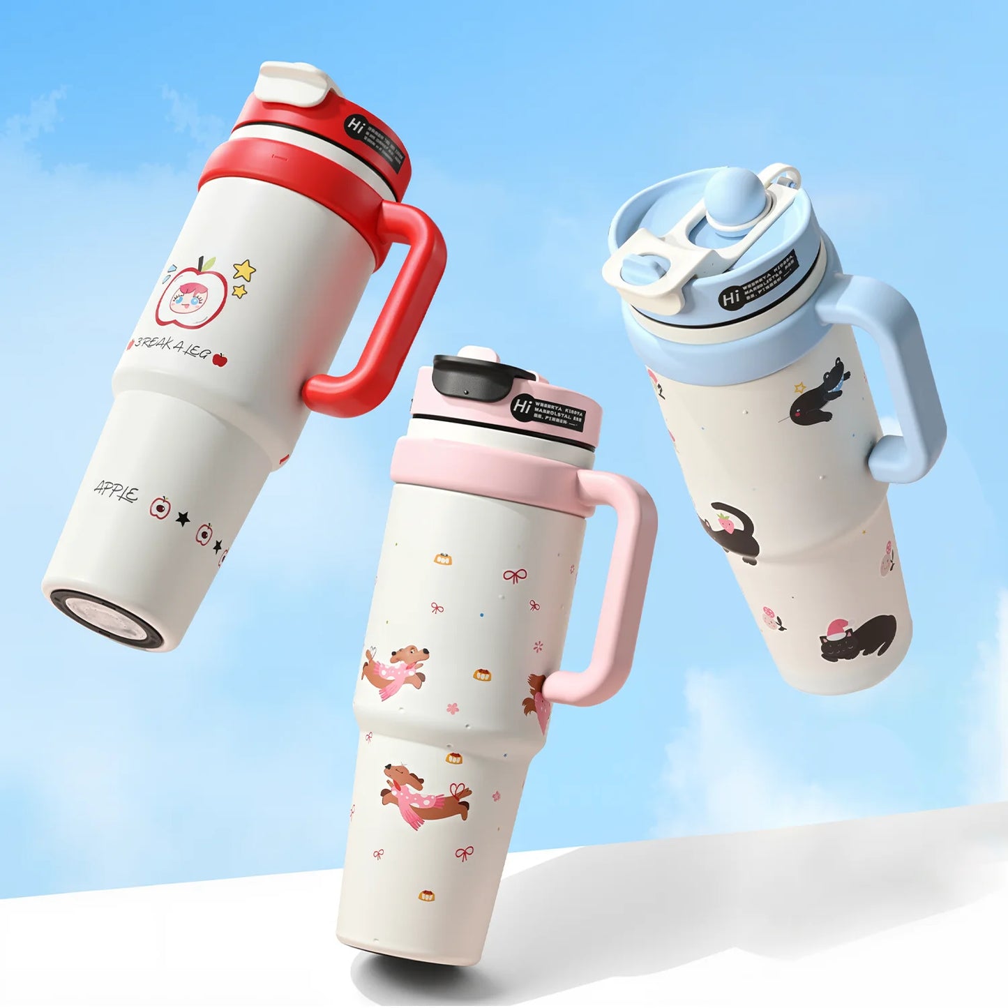 32oz Insulated Tumbler With Handle and Lid for Travel