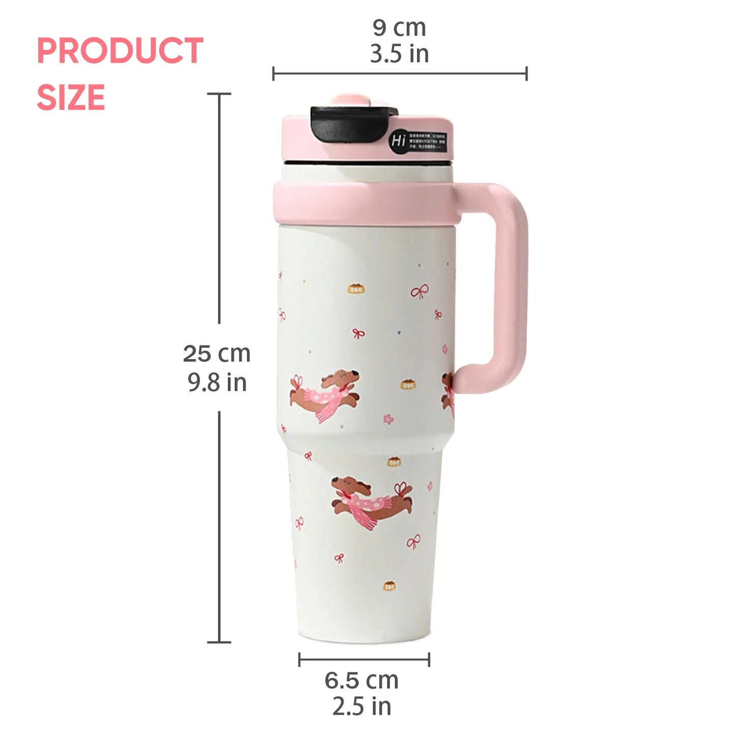 32oz Insulated Tumbler With Handle and Lid for Travel
