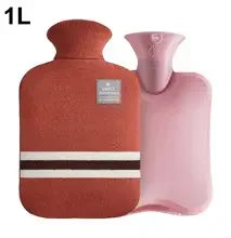 Durable Hot Water Bottle with Knitted Cover for Pain Relief