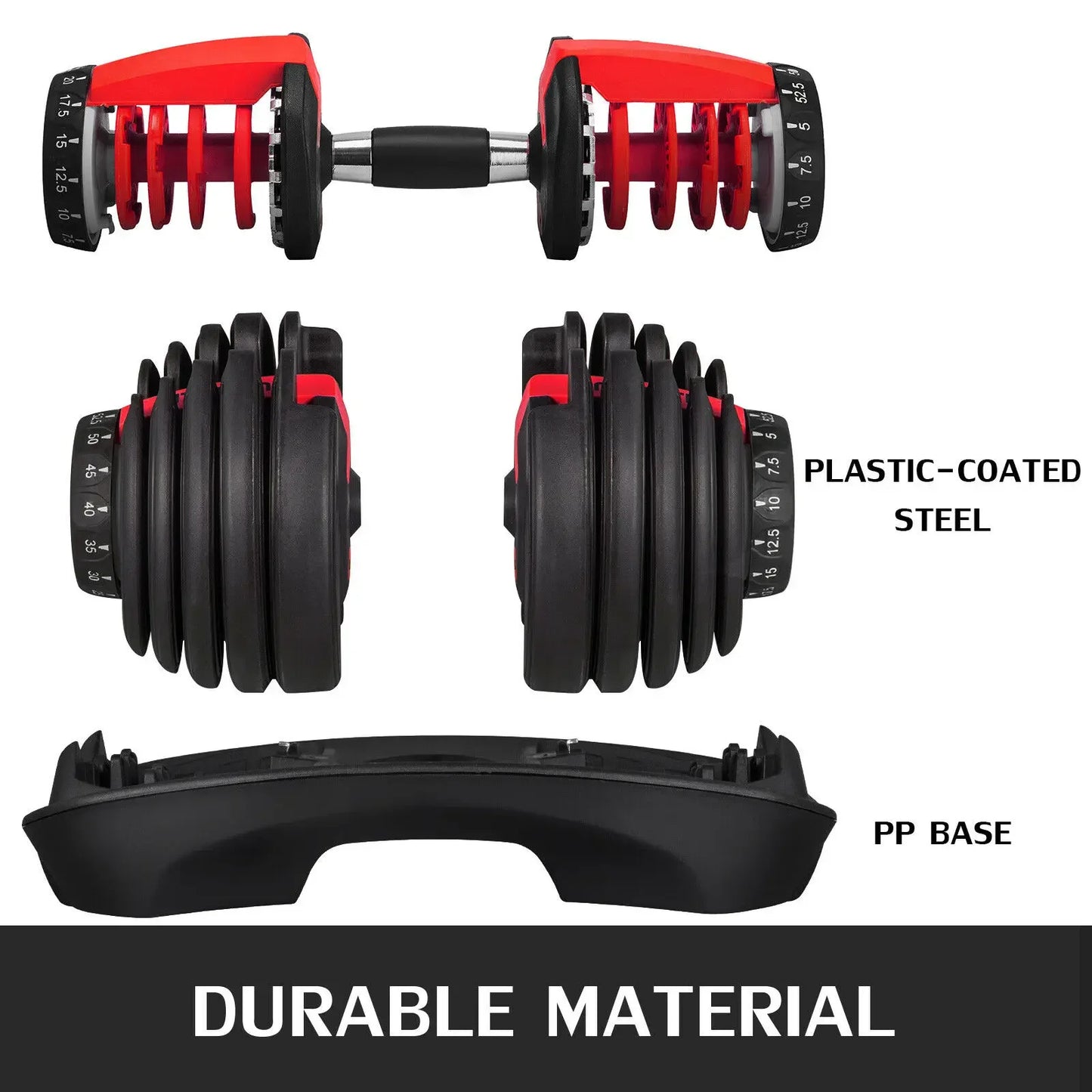 Adjustable 24Kg Dumbbells Set for Fitness Workouts