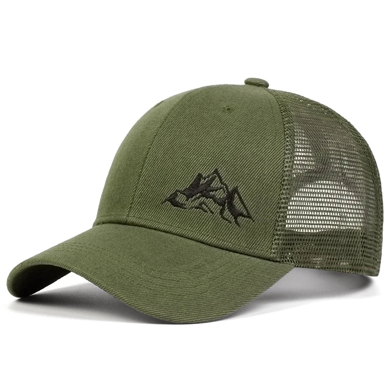 Unisex Mountains Embroidery Baseball Hat for Outdoor Fun