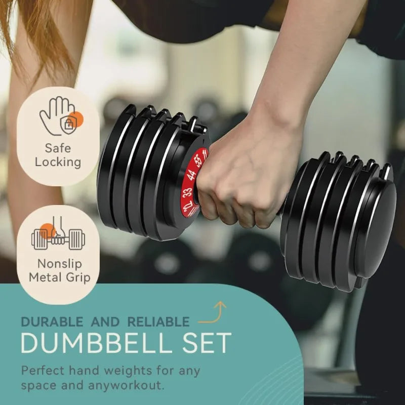 Adjustable Dumbbells Set 25 55 Lbs With Anti Slip Handle