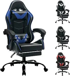Racing Style Gaming Chair with RGB Lights and Lumbar Support