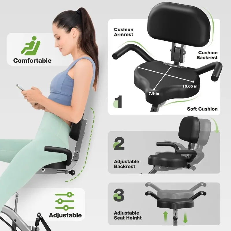 5 In 1 Folding Exercise Bike With Magnetic Resistance
