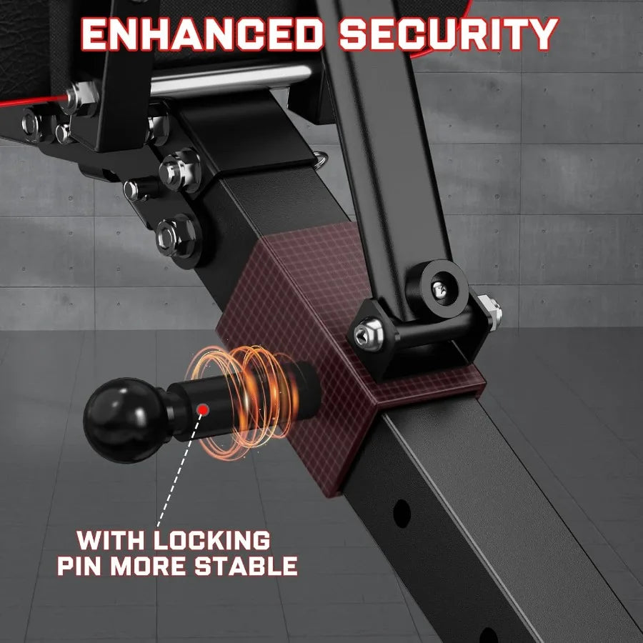 XMSJ Adjustable Weight Bench Foldable Incline Decline With Leg Extension