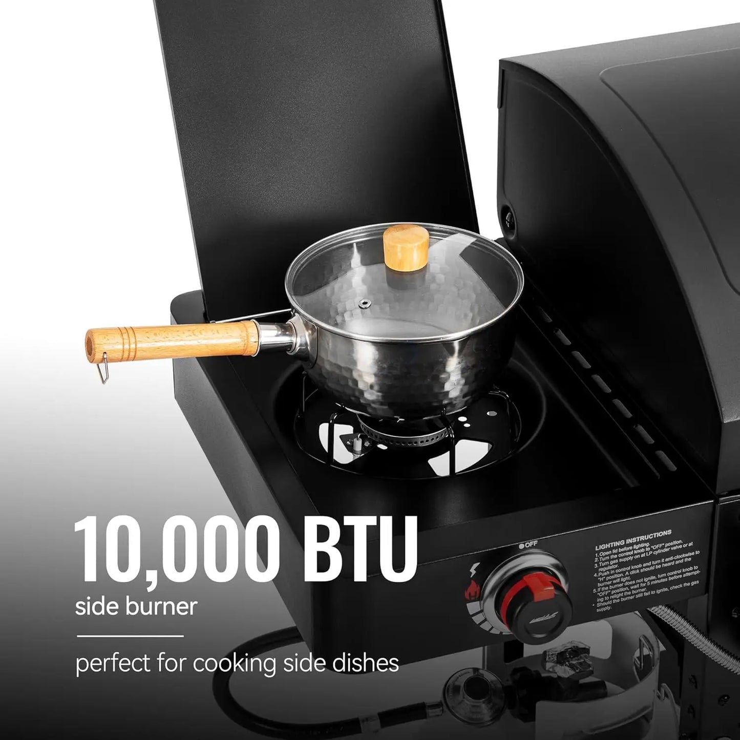 Dual Fuel 2 Burner Grill Combo With Offset Smoker Outdoor