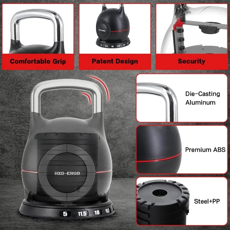 7 in 1 Adjustable Kettlebell for Home Strength Training