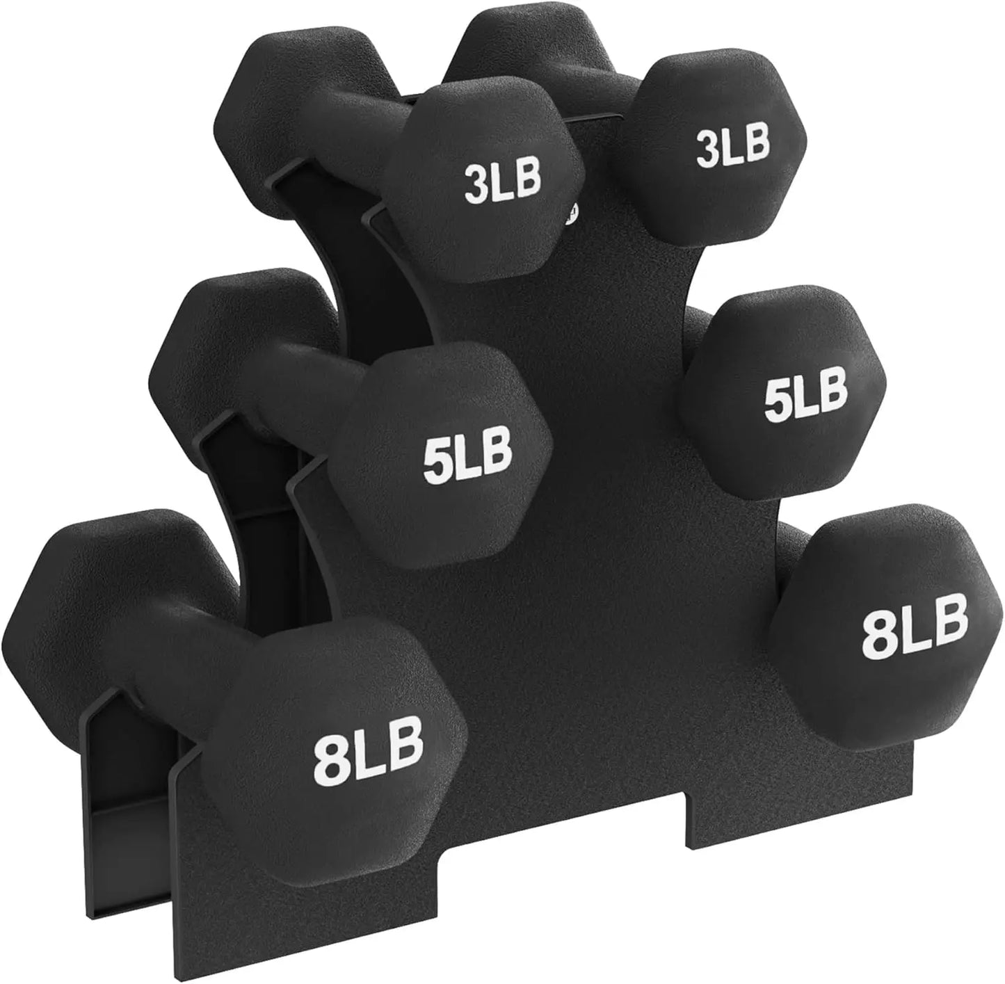 Dumbbell Set with Stand Coated Hand Weights for Home Gym