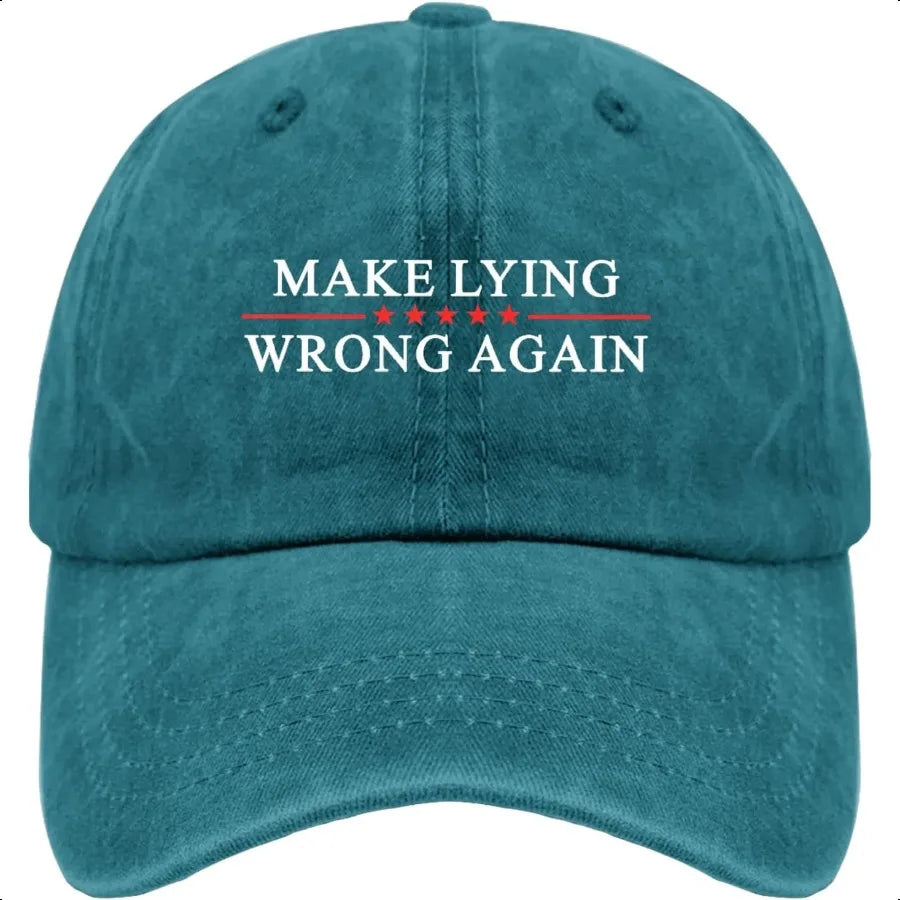 Make Lying Wrong Again Trendy Washed Baseball Cap