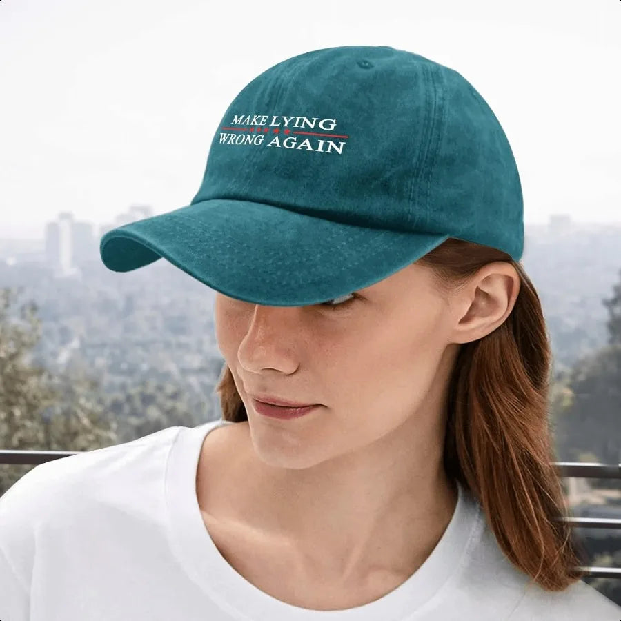 Make Lying Wrong Again Trendy Washed Baseball Cap