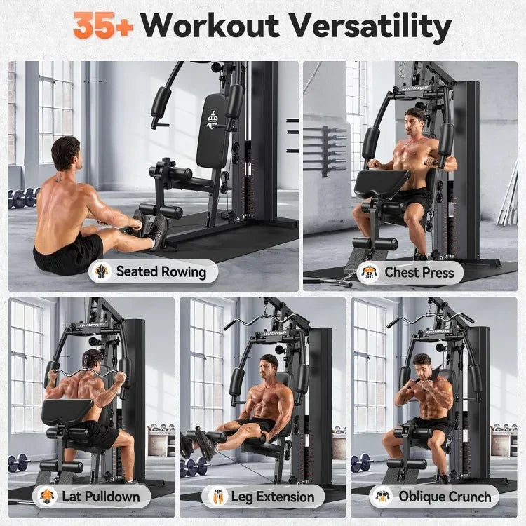 Multifunctional Home Gym Equipment with 154LBS Weight Stack