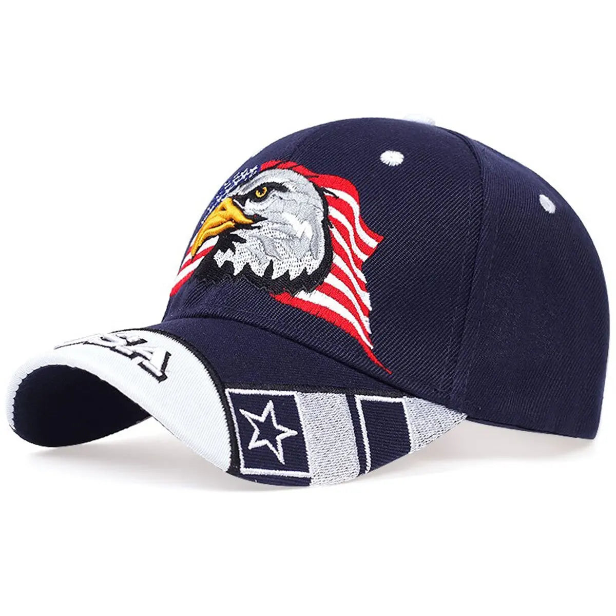 Unisex USA Flag Eagle Embroidery Baseball Cap for All Seasons