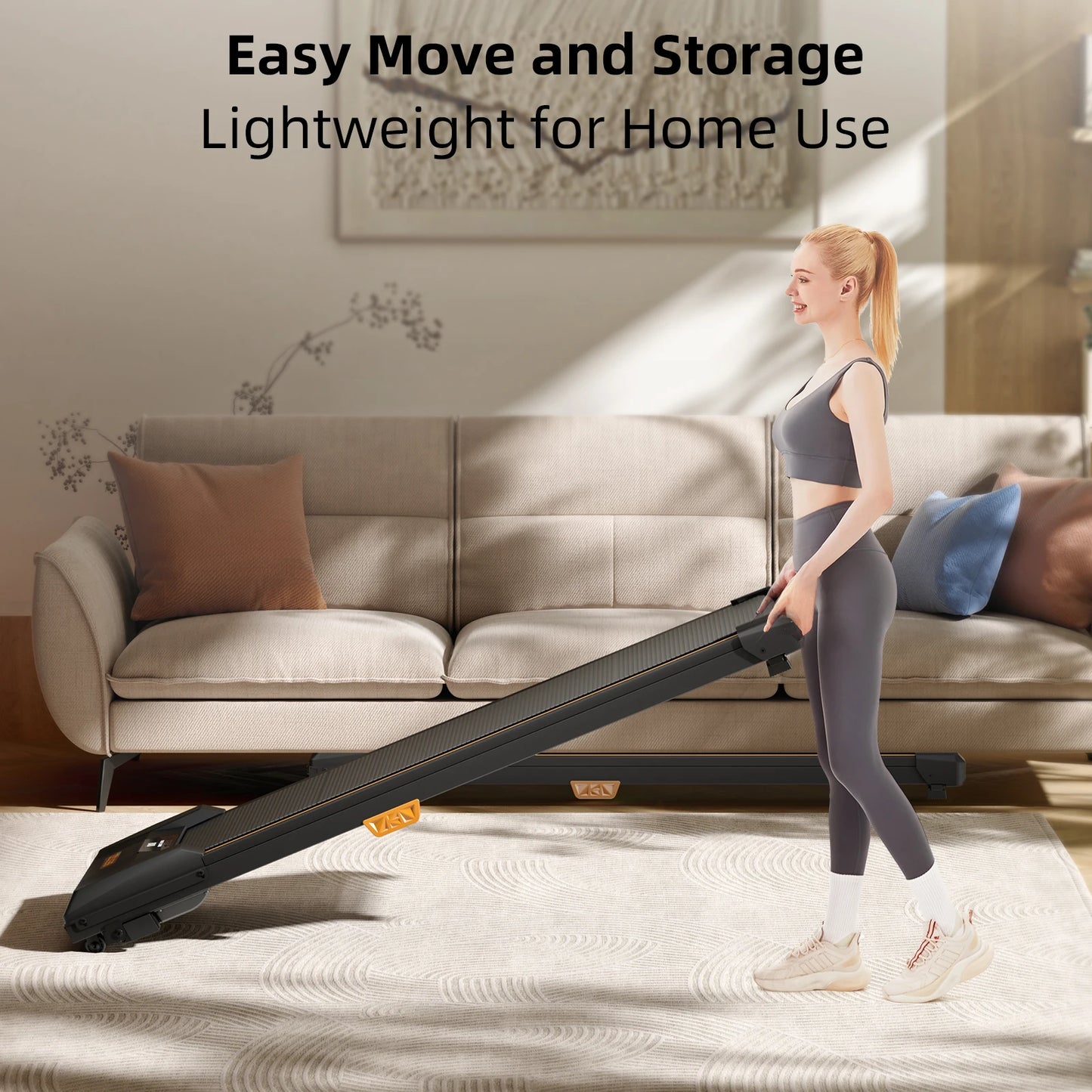 Compact Incline Under Desk Treadmill 330lbs Capacity