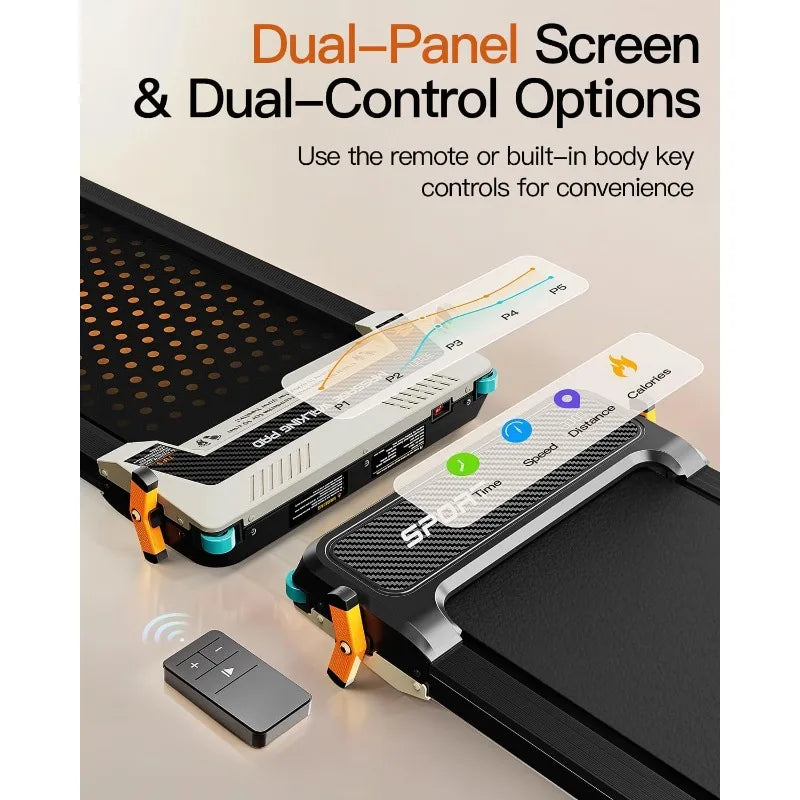 FUNRAY Walking Pad Treadmill With Incline Under Desk 2 In 1