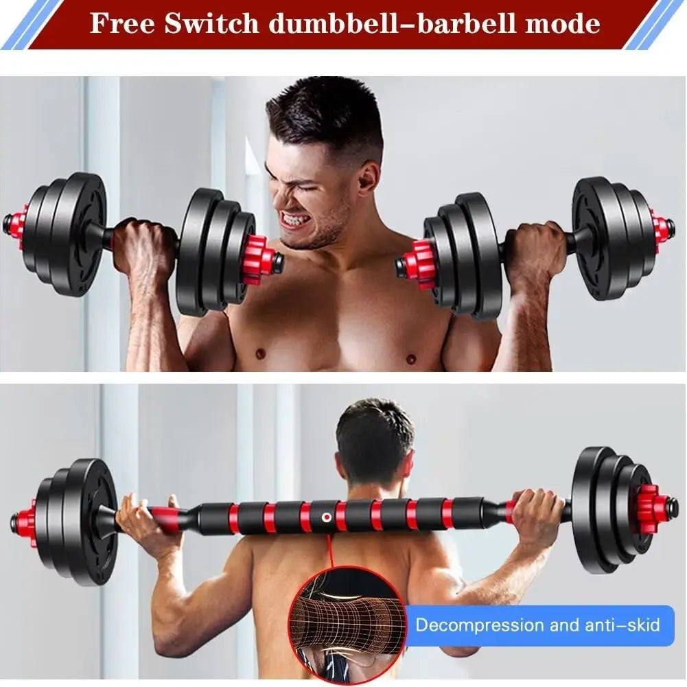 2-In-1 Adjustable Dumbbell and Barbell Set for Home Fitness - Arthur's Wellness Emporium