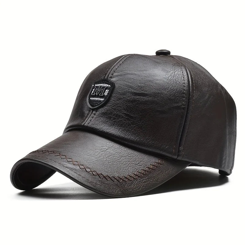 Unisex PU Leather Baseball Cap Adjustable Outdoor Hat