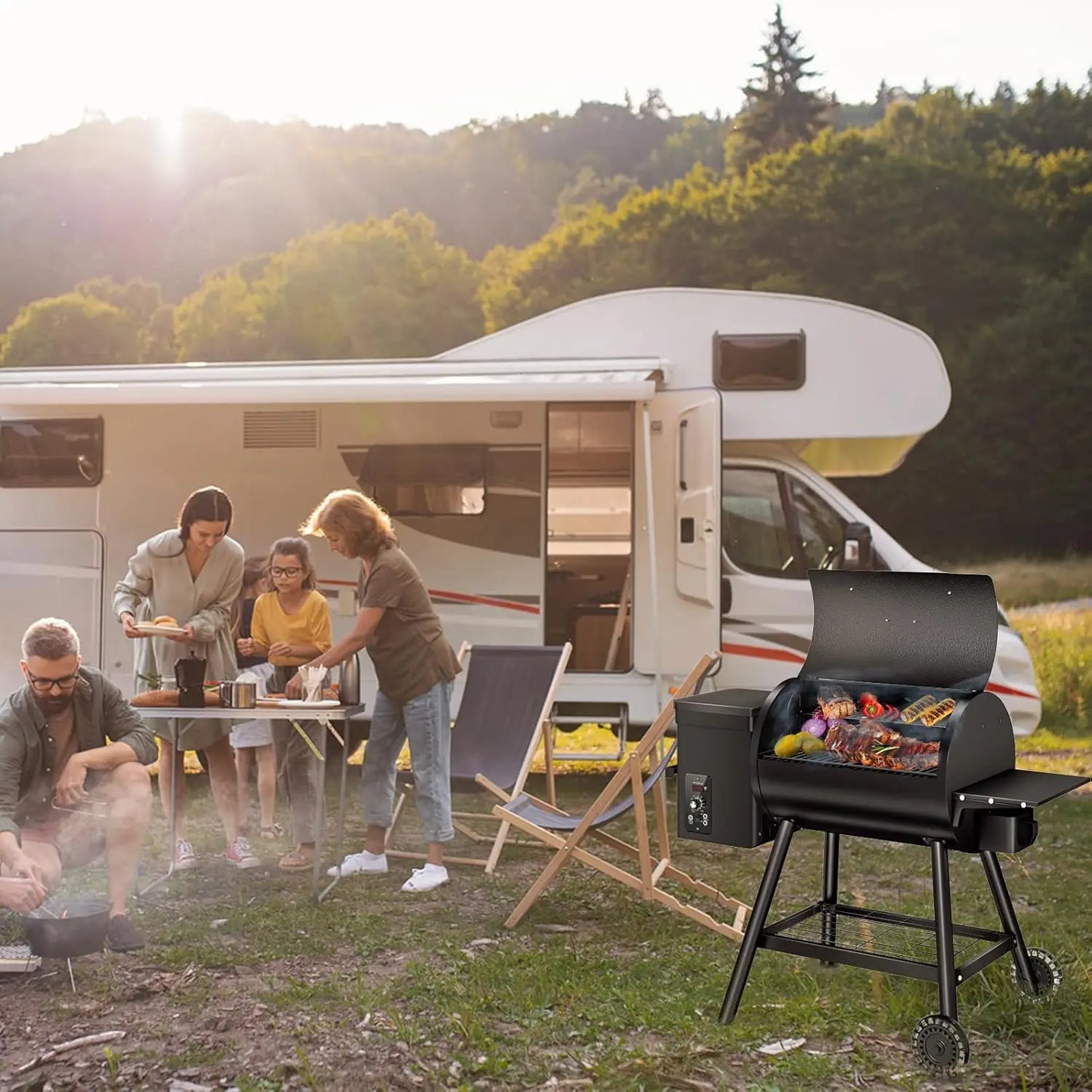 Wood Pellet Grill And Smoker With PID Temperature Control WRGC - Arthur's Wellness Emporium