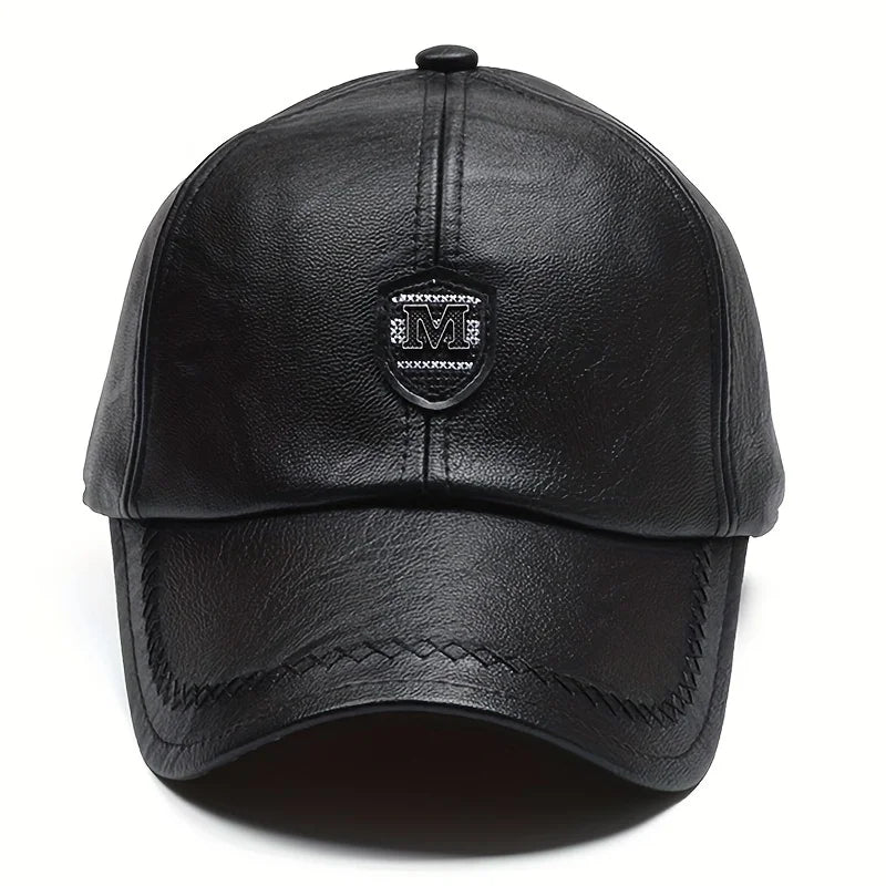 Unisex PU Leather Baseball Cap Adjustable Outdoor Hat