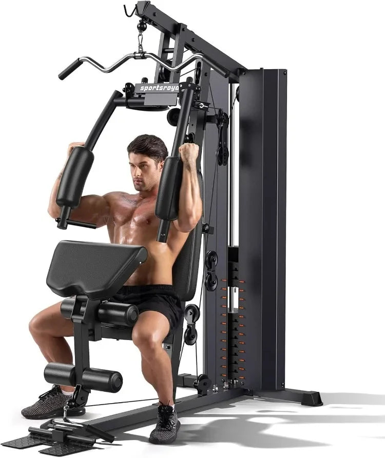 Multifunctional Home Gym Equipment with 154LBS Weight Stack