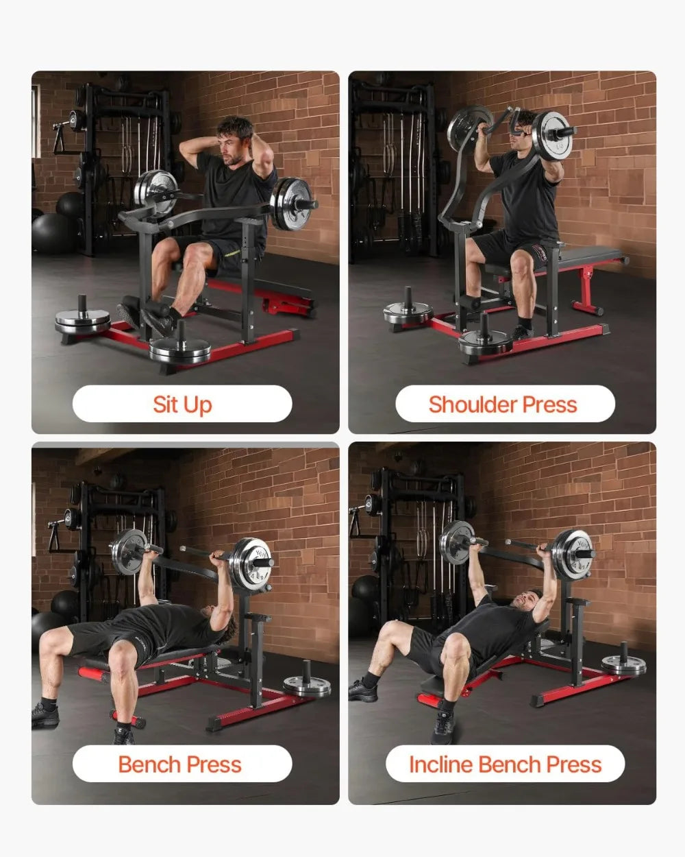 Chest Press Machine With Adjustable Flat Incline Bench Home Gym - Arthur's Wellness Emporium