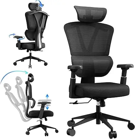Ergonomic Office Chair with Adjustable Headrest and Armrests