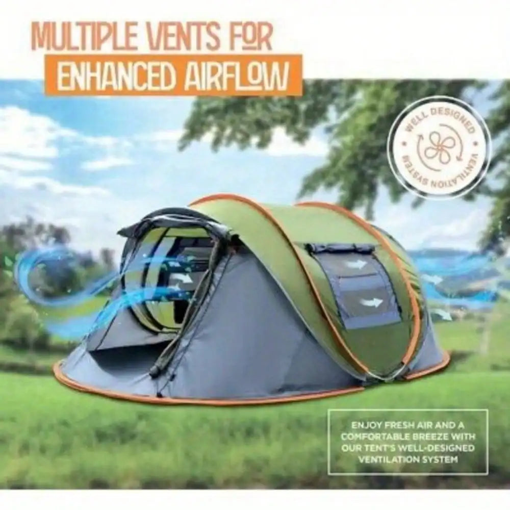 Camping Tent Easy Pop Up Two Doors UPF50 Waterproof - Arthur's Wellness Emporium