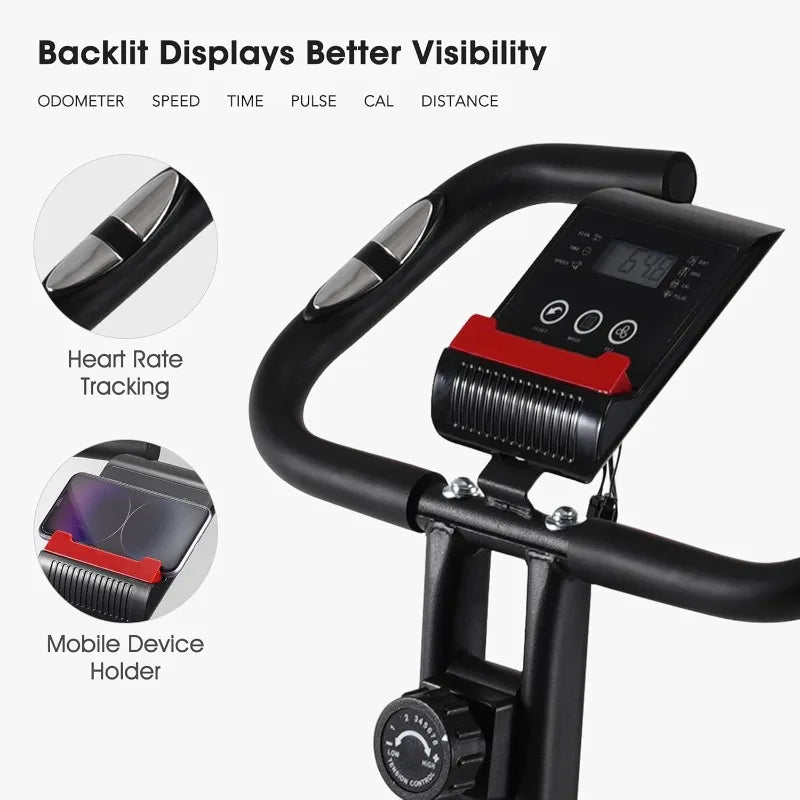3 In 1 Folding Exercise Bike With 8 Level Resistance LCD