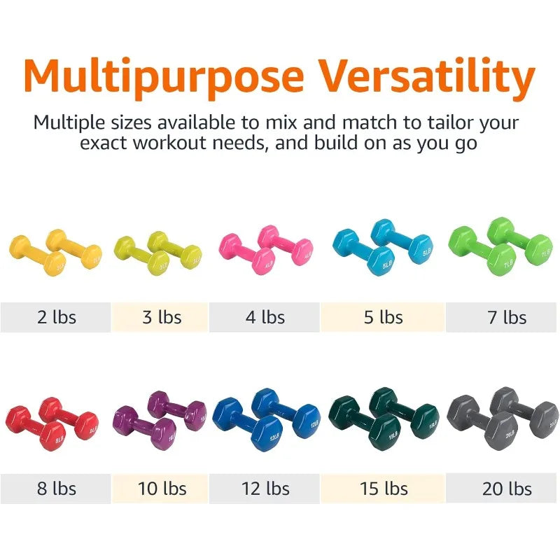 Vinyl Coated Dumbbell Hand Weights for Strength Training