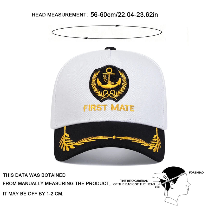 Captain And First Mate Embroidered Wheat Baseball Caps - Arthur's Wellness Emporium