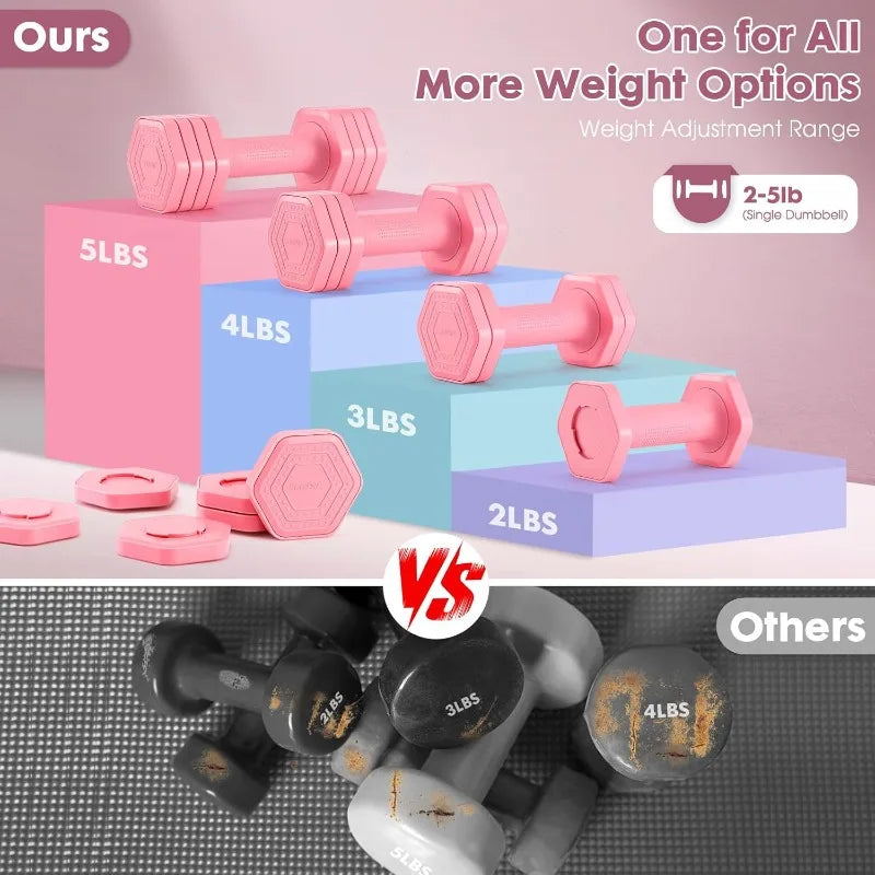 Adjustable Dumbbell Set for Women 4 in 1 Free Weights