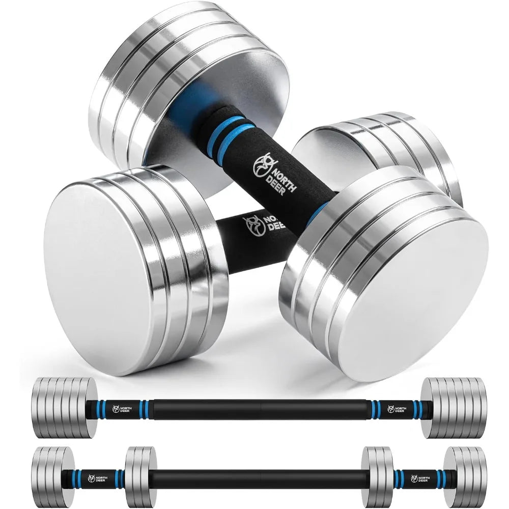 Adjustable 40LB 60LB Dumbbell Barbell Set for Home Gym