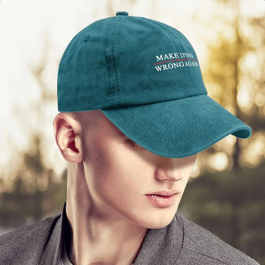Make Lying Wrong Again Trendy Washed Baseball Cap