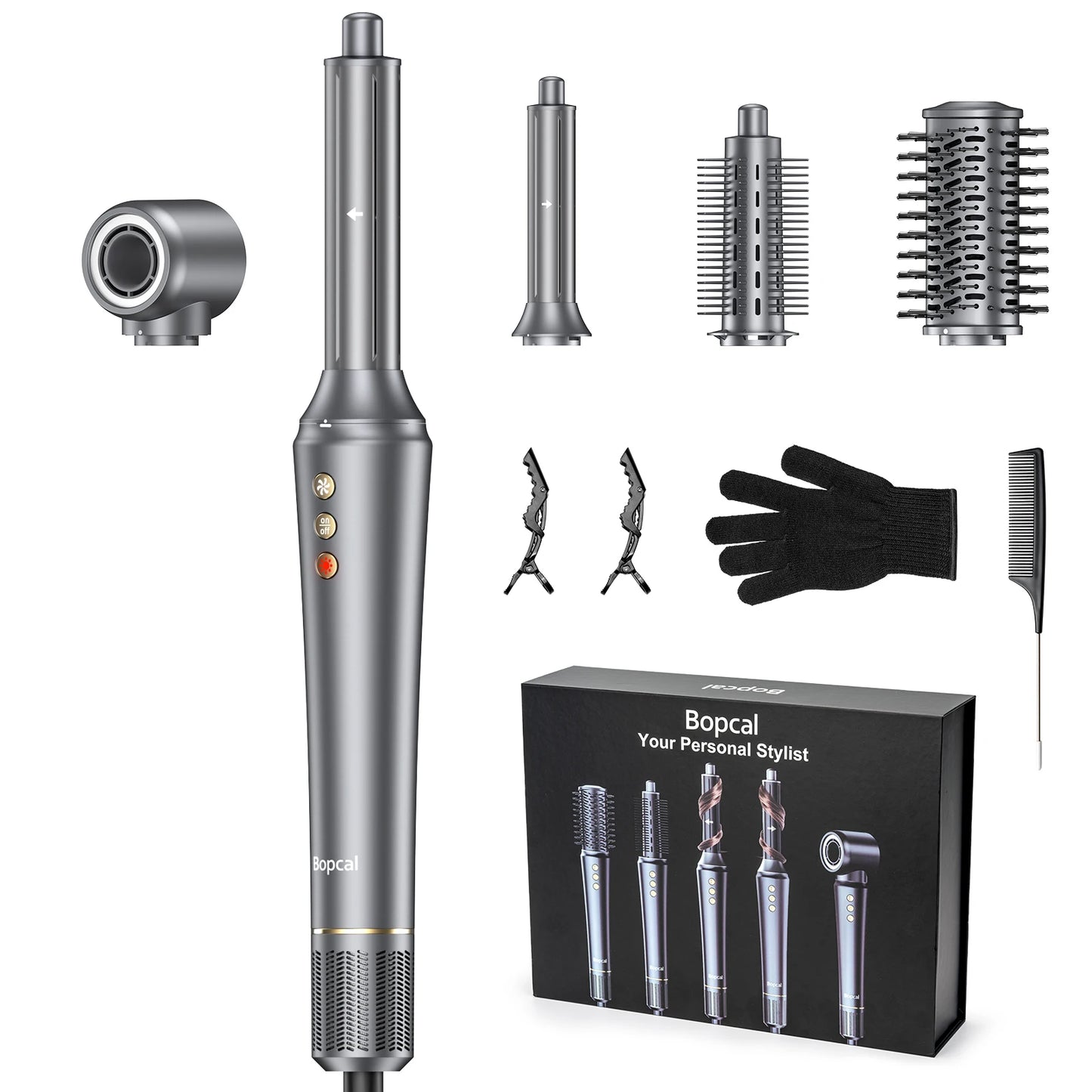 Bopcal 5 In 1 Hair Dryer And Curling Iron Styling Tool