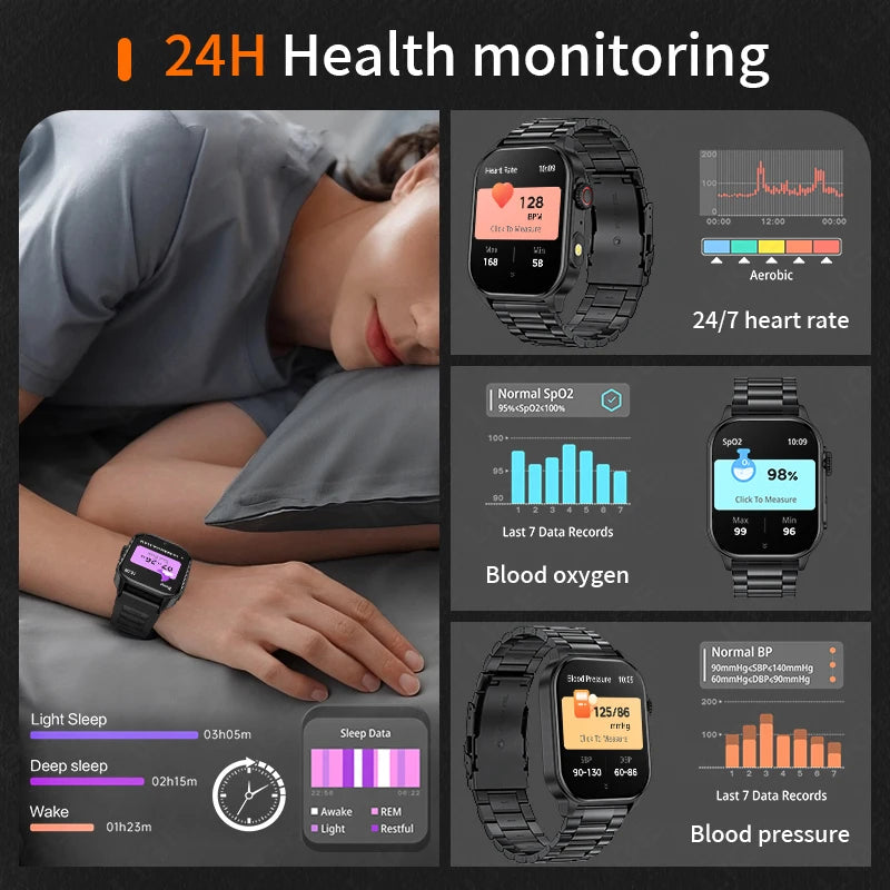 LIGE Smart Watch LED Flashlight Military Sport Waterproof