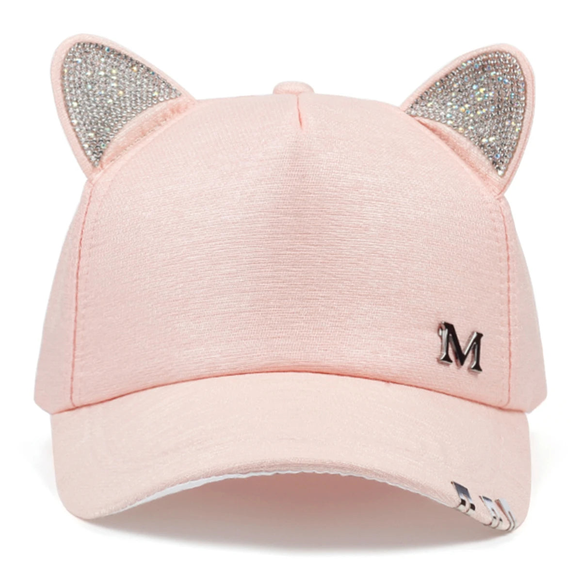 Unisex Cat Ear Studded Baseball Cap Adjustable Sunscreen - Arthur's Wellness Emporium