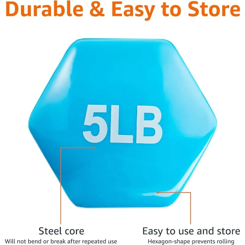 Vinyl Coated Dumbbell Hand Weights for Strength Training