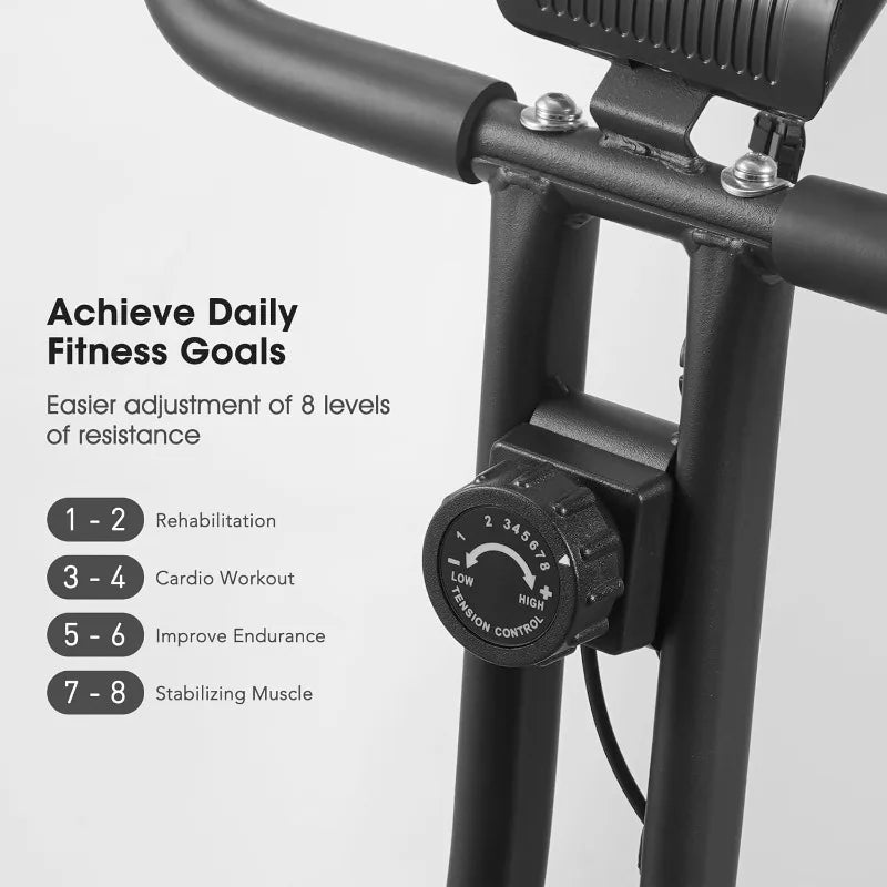 3 In 1 Folding Exercise Bike With 8 Level Resistance LCD