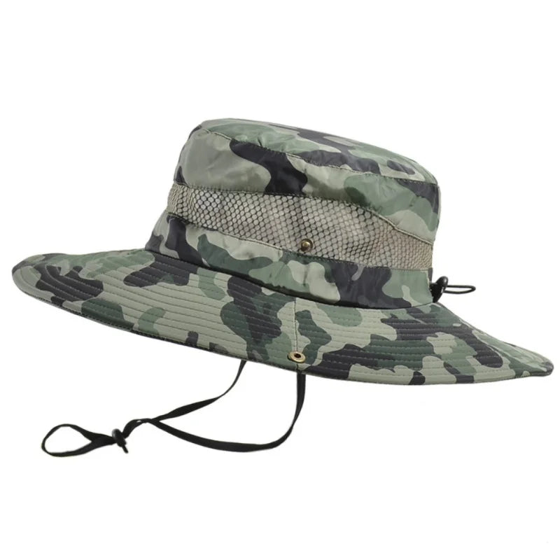 Men Foldable Bucket Hat Breathable Sun Protection Wide Brim - Arthur's Wellness Emporium