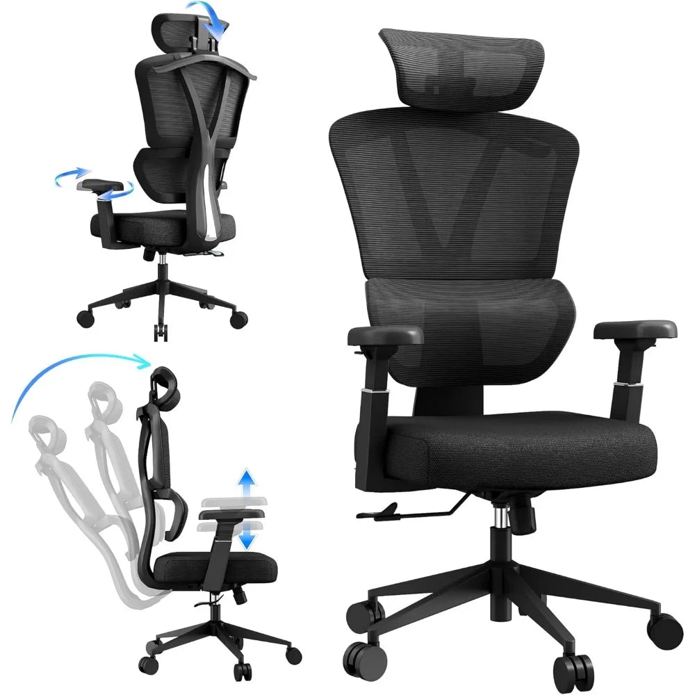 Ergonomic Office Chair with Adjustable Headrest and Armrests