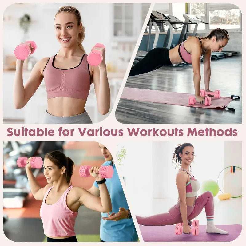 Adjustable Dumbbell Set for Women 4 in 1 Free Weights
