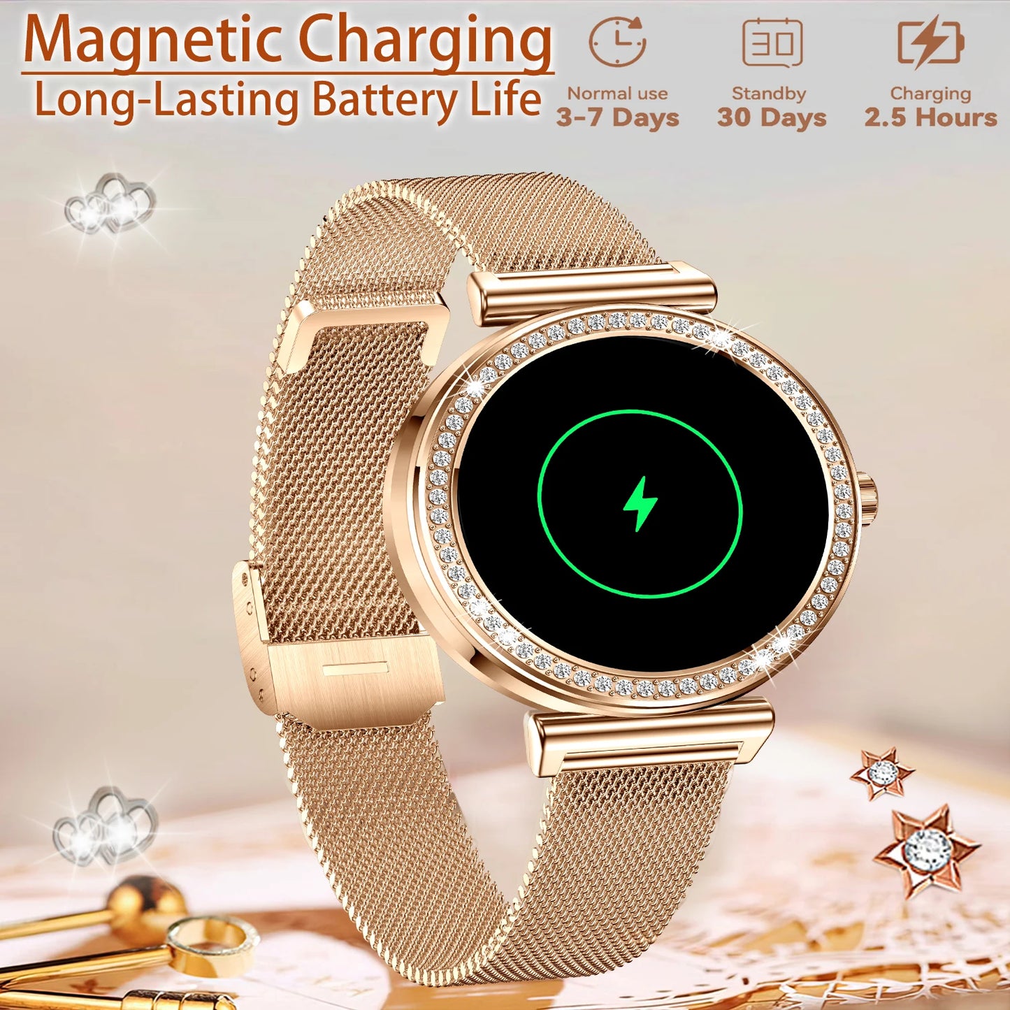 Women Smartwatch With Wireless Calls Touchscreen For IPhone