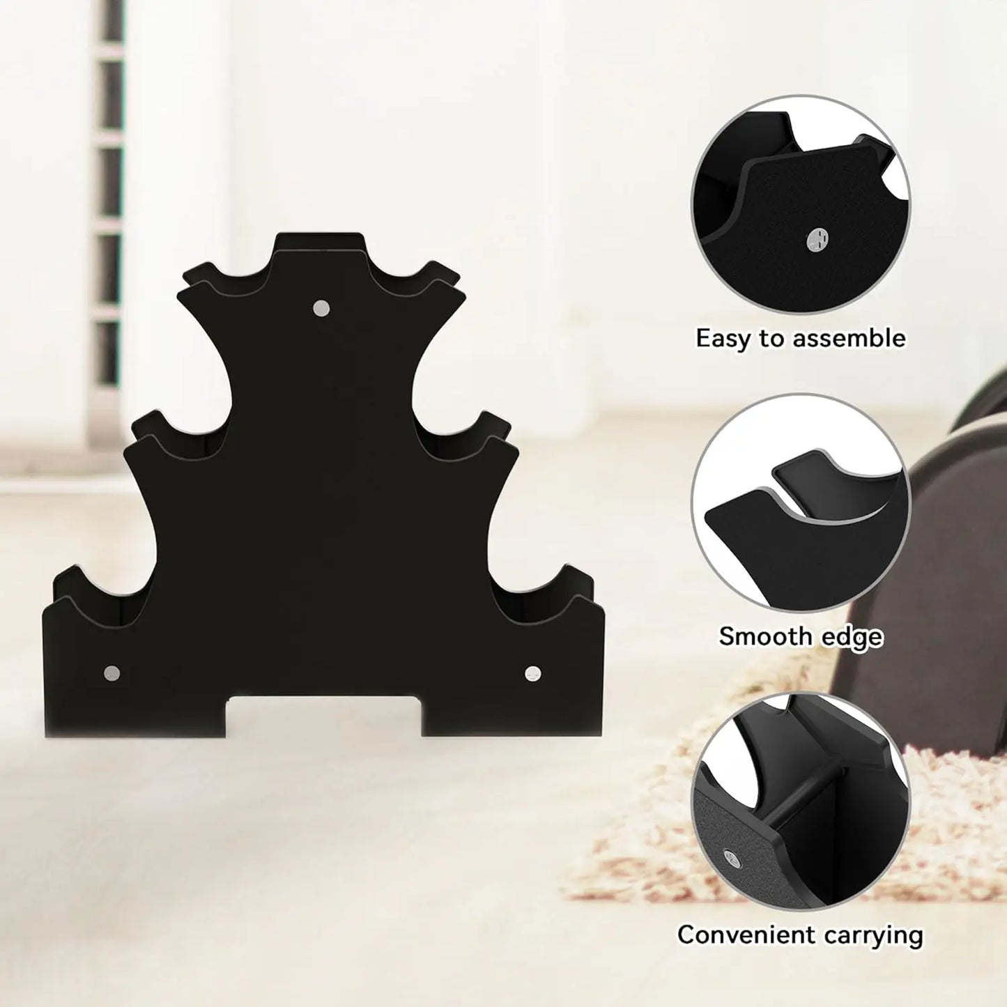 Dumbbell Set with Stand Coated Hand Weights for Home Gym
