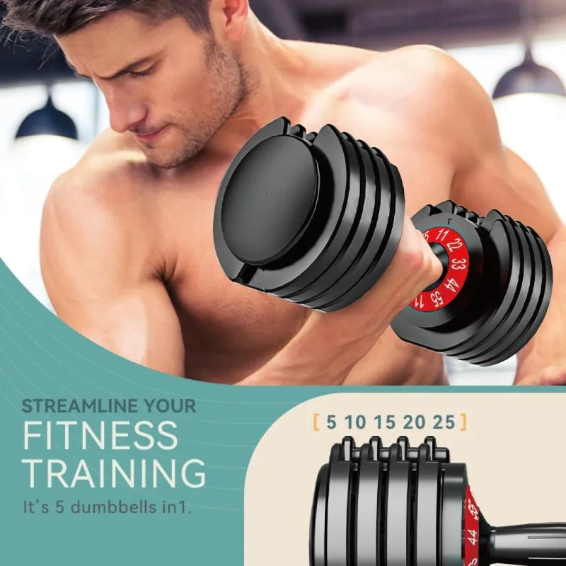 Adjustable Dumbbells Set 25 55 Lbs With Anti Slip Handle