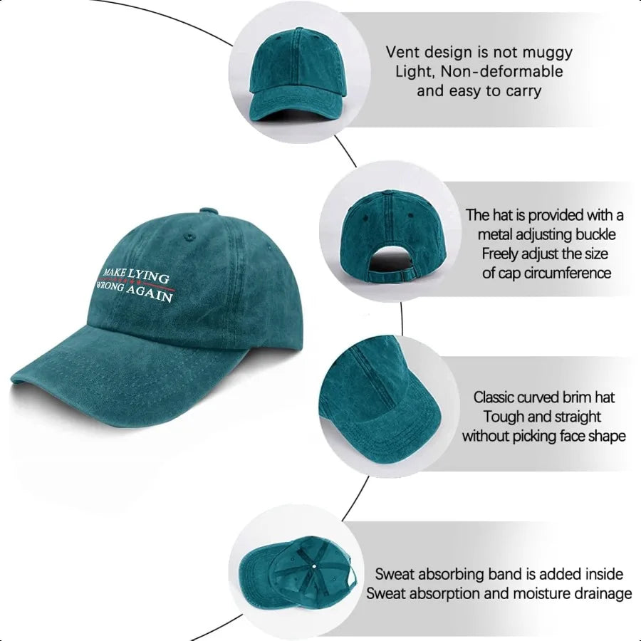 Make Lying Wrong Again Trendy Washed Baseball Cap