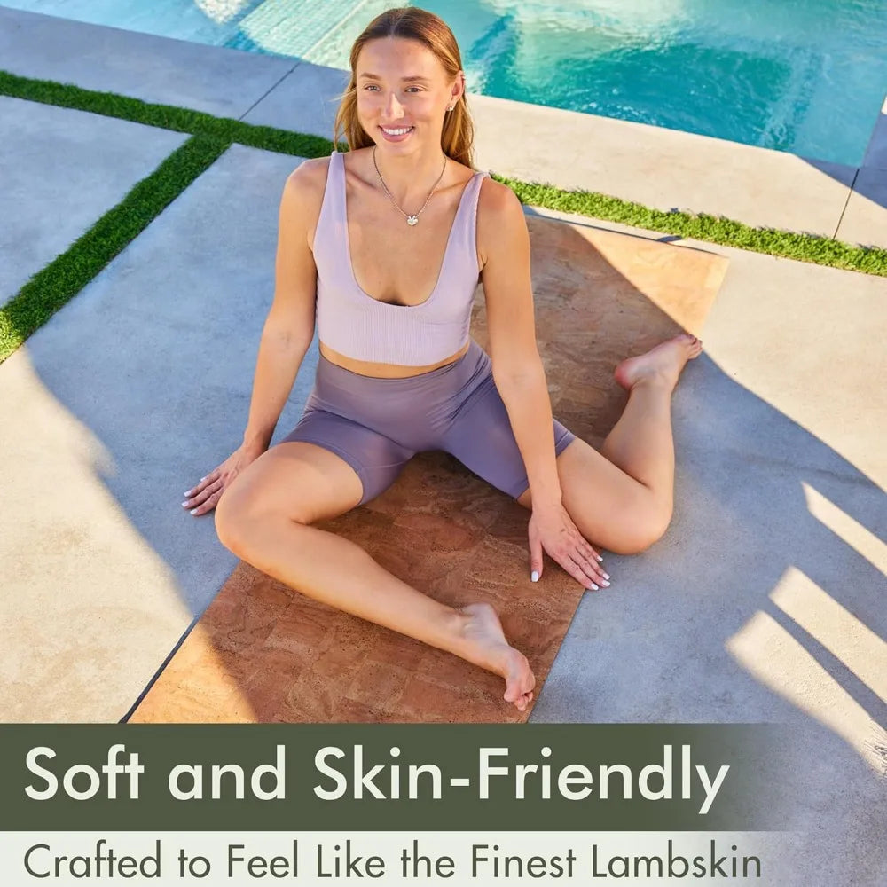 Eco-Friendly Non-Toxic Cork Yoga Mat for Hot Yoga