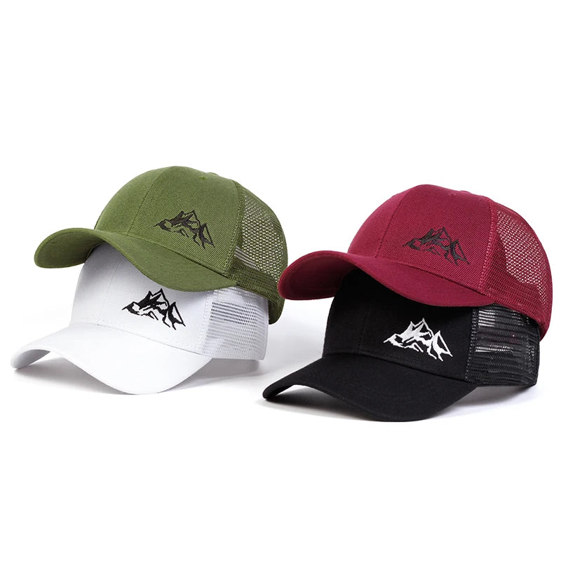 Unisex Mountains Embroidery Baseball Hat for Outdoor Fun