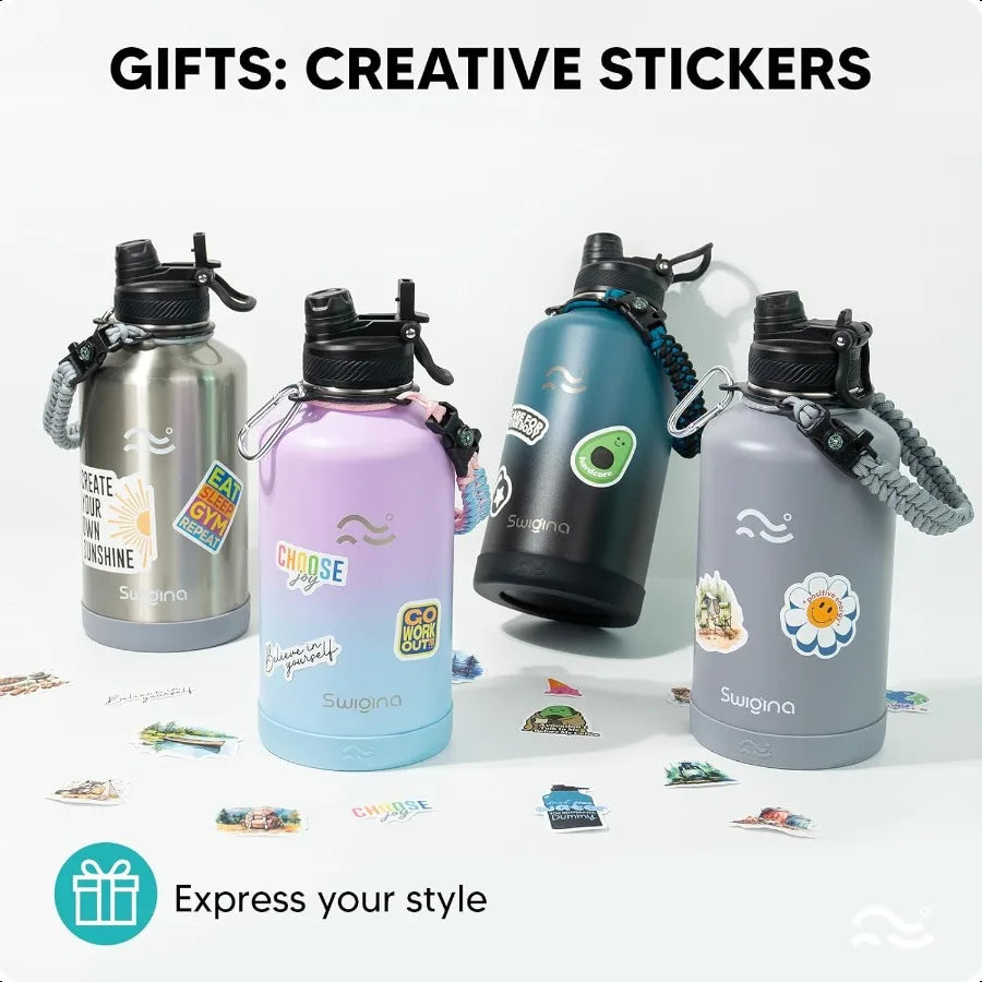 Insulated Water Bottle With Silicone Boot Leakproof BPA Free