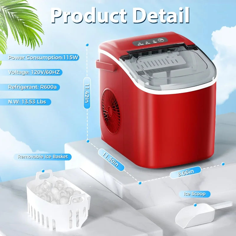 Portable Ice Maker Machine with Automatic Cleaning Feature - Arthur's Wellness Emporium